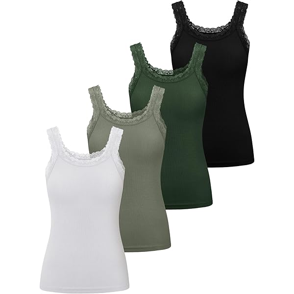 Fourluoo Women's Long Tank Tops Lace Camisole Spaghetti Strap Y2k
